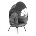 Fotel ogrodowy kokon ze składanym daszkiem szary ModernHome ModernHome
