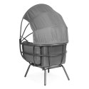 Fotel ogrodowy kokon ze składanym daszkiem szary ModernHome ModernHome