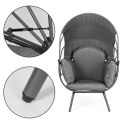 Fotel ogrodowy kokon ze składanym daszkiem szary ModernHome ModernHome