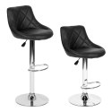 Hoker stołek barowy obrotowy podnóżek regulacja wysokości chrom ekoskóra ModernHome ModernHome