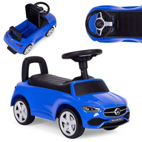 Jeździk autko Mercedes C CLASS interaktywna kierownica dźwięki niebieski MULTISTORE