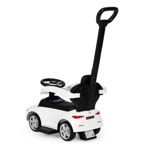 Jeździk pchacz autko Mercedes C CLASS interaktywna kierownica prowadnik biały MULTISTORE