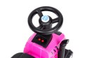 Jeździk traktor New Holland z przyczepką interaktywna kierownica dźwięki dla dzieci różowy MULTISTORE