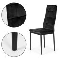 Komplet 4 krzeseł czarne krzesło welurowe do jadalni i salonu ModernHome ModernHome