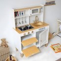 Kuchnia dla dzieci z dźwiękami i LED drewniana duża otwierane szafki 7 akcesoriów ECOTOYS ECOTOYS
