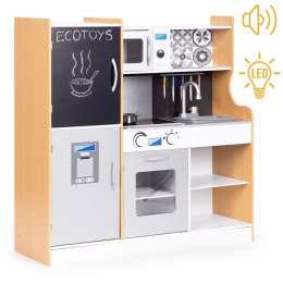 Kuchnia dla dzieci z dźwiękiem i LED tablica kredowa metalowe akcesoria MDF +3 lata ECOTOYS ECOTOYS