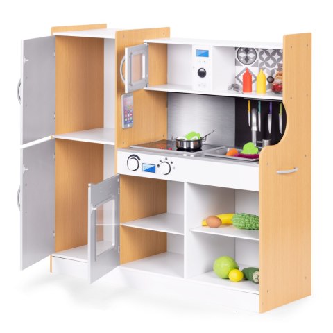 Kuchnia dla dzieci z dźwiękiem i LED tablica kredowa metalowe akcesoria MDF +3 lata ECOTOYS ECOTOYS