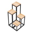 Kwietnik regał na kwiaty ozdoby 4 półki metal MDF jasny orzech ModernHome ModernHome
