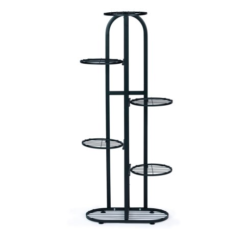 Nowoczesny metalowy kwietnik stojak na kwiaty 6 poziomów czarny ModernHome ModernHome