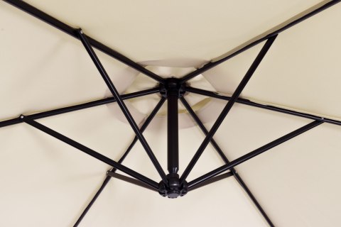 Parasol ogrodowy duży na wysięgniku składany 3 m beżowy 6 żeber MultiGarden MultiGarden