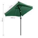 Prostokątny duży parasol ogrodowy skośny łamany z korbą zielony 200x140 cm MultiGarden MultiGarden