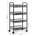 Regał organizer pomocnik do kuchni łazienki metalowy 4 półki kółka czarny ModernHome ModernHome