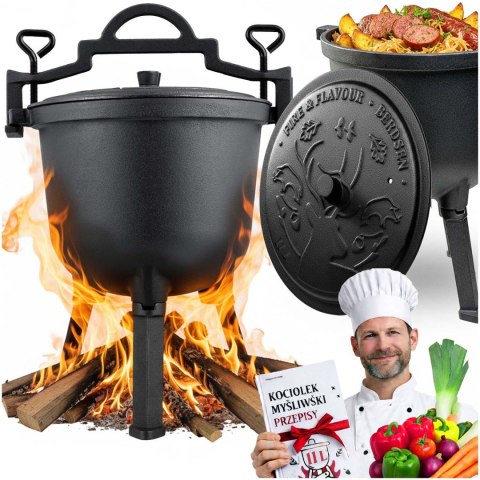 Kociołek żeliwny 11l garnek myśliwski pieczonki na ognisko grill BD-482 348210
