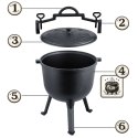 Kociołek żeliwny 8l garnek myśliwski pieczonki na ognisko grill BD-482 348200