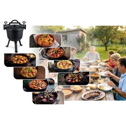 Kociołek żeliwny emaliowany garnek 11l na ognisko grill BD-481 348110