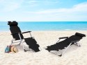 Leżak fotel ogrodowy plażowy składany 2w1 leżanka czarny MultiGarden MultiGarden