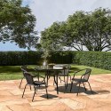 Stolik ogrodowy okrągły 105 cm na taras ogród balkon szkło hartowane otwór na parasol MultiGarden MultiGarden