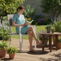 Zestaw 2 krzeseł ogrodowych na taras balkon stal HDPE - białe MultiGarden MultiGarden