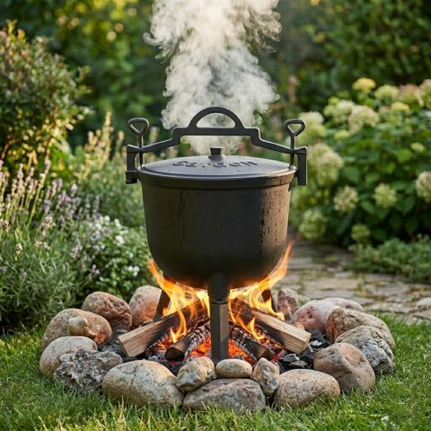 Kociołek żeliwny emaliowany 10L stojący garnek myśliwski ognisko grill MultiGarden MultiGarden