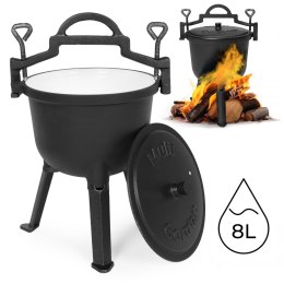 Kociołek żeliwny emaliowany 8L stojący garnek myśliwski ognisko grill MultiGarden MultiGarden