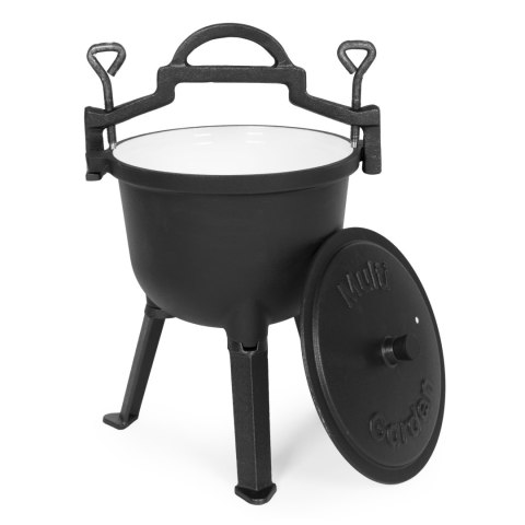 Kociołek żeliwny emaliowany 8L stojący garnek myśliwski ognisko grill MultiGarden MultiGarden
