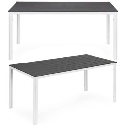 Stół ogrodowy 6-osobowy 156x78 cm polywood meble na taras szare białe MultiGarden MultiGarden