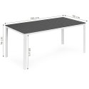 Stół ogrodowy 6-osobowy 156x78 cm polywood meble na taras szare białe MultiGarden MultiGarden
