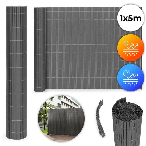 Dwustronna mata bambusowa 100x500 cm na balkon taras ogrodzenie antracyt MultiGarden MultiGarden