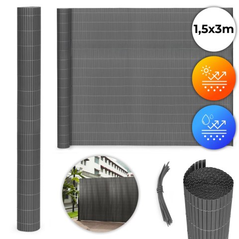 Dwustronna mata bambusowa 150x300 cm na balkon taras ogrodzenie antracyt MultiGarden MultiGarden