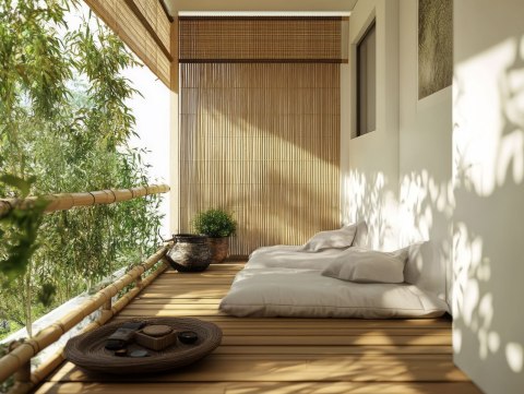 Dwustronna mata bambusowa 150x500 cm na balkon taras ogrodzenie naturalna MultiGarden MultiGarden
