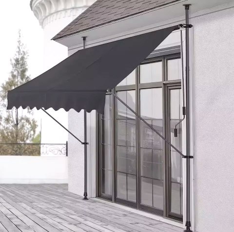 Markiza przeciwsłoneczna balkonowa 300x120 cm regulacja wysokości wodoodporna korbka ręczna szara MultiGarden MultiGarden