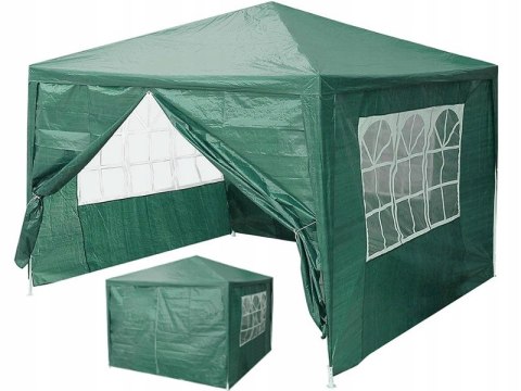 Namiot pawilon ogrodowy handlowy 3x3 m 4 ścianki zielony MultiGarden MultiGarden