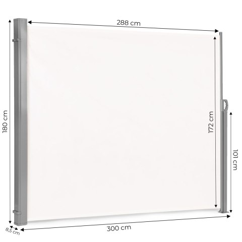 Składana markiza 300x180 cm boczna roleta parawan do ogrodu na taras beżowa MultiGarden MultiGarden