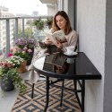 Stolik półokrągły szklany kawowy na balkon taras patio czarny MultiGarden MultiGarden