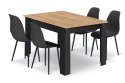 Zestaw Stół NP 120x80cm Artisan nogi czarne + 4 krzesła WAT czarne / nogi czarne