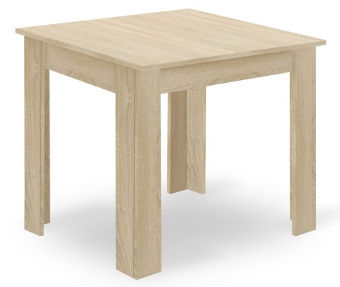 Zestaw Stół NP 80x80cm Dąb Sonoma + 4 krzesła WAT białe / nogi naturalne