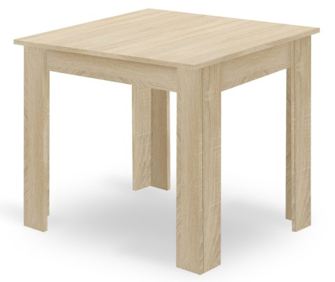 Zestaw Stół NP 80x80cm Dąb Sonoma + 4 krzesła WAT białe / nogi naturalne