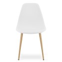 Zestaw Stół NP 80x80cm Dąb Sonoma + 4 krzesła WAT białe / nogi naturalne