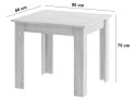 Zestaw Stół NP 80x80cm Dąb Sonoma + 4 krzesła WAT białe / nogi naturalne