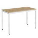 Zestaw Stół TESSA 120cm x 60cm - dąb / białe nogi + 4 krzesła WAT białe / nogi naturalne
