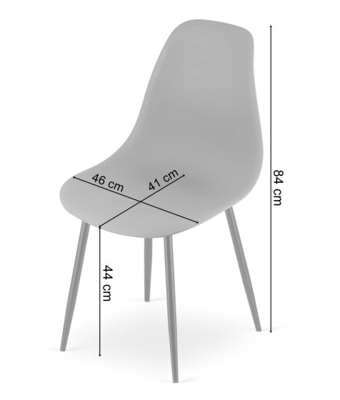 Zestaw Stół TESSA 120cm x 60cm - dąb / białe nogi + 4 krzesła WAT białe / nogi naturalne