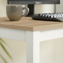 Zestaw Stół TESSA 120cm x 60cm - dąb / białe nogi + 4 krzesła WAT białe / nogi naturalne