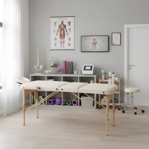 Drewniany stół do masażu i rehabilitacji 3-segmentowy składany w walizkę + torba ModernHome ModernHome