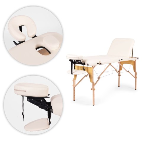 Drewniany stół do masażu i rehabilitacji 3-segmentowy składany w walizkę + torba ModernHome ModernHome