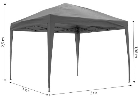 Namiot pawilon ogrodowy 3x3 m rozkładany automatycznie daszek do ogrodu na taras MultiGarden MultiGarden
