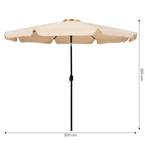 Parasol ogrodowy duży 3 m skośny łamany z korbą beż MultiGarden MultiGarden