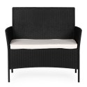 Sofa ogrodowa dwuosobowa z poduszką ławka na balkon taras ogród czarna MultiGarden MultiGarden
