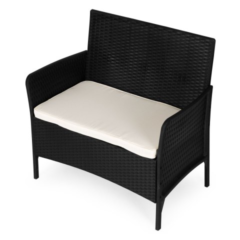 Sofa ogrodowa dwuosobowa z poduszką ławka na balkon taras ogród czarna MultiGarden MultiGarden