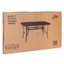 Stół ogrodowy 160x90 cm szkło hartowane otwór na parasol czarny MultiGarden MultiGarden