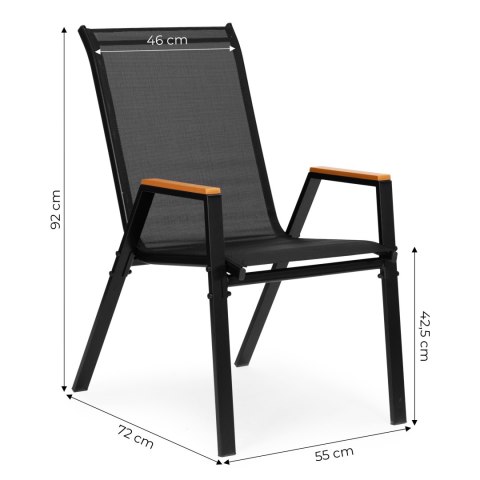 Zestaw 2x krzesło ogrodowe komplet na taras balkon czarne MultiGarden MultiGarden